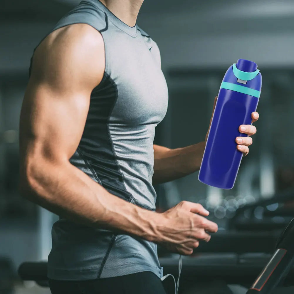 600ml Straw Sports Water Bottle with Handle Travel Vacuum Flask 316 Stainless Steel Vacuum Thermal Insulated Mug for Women Men