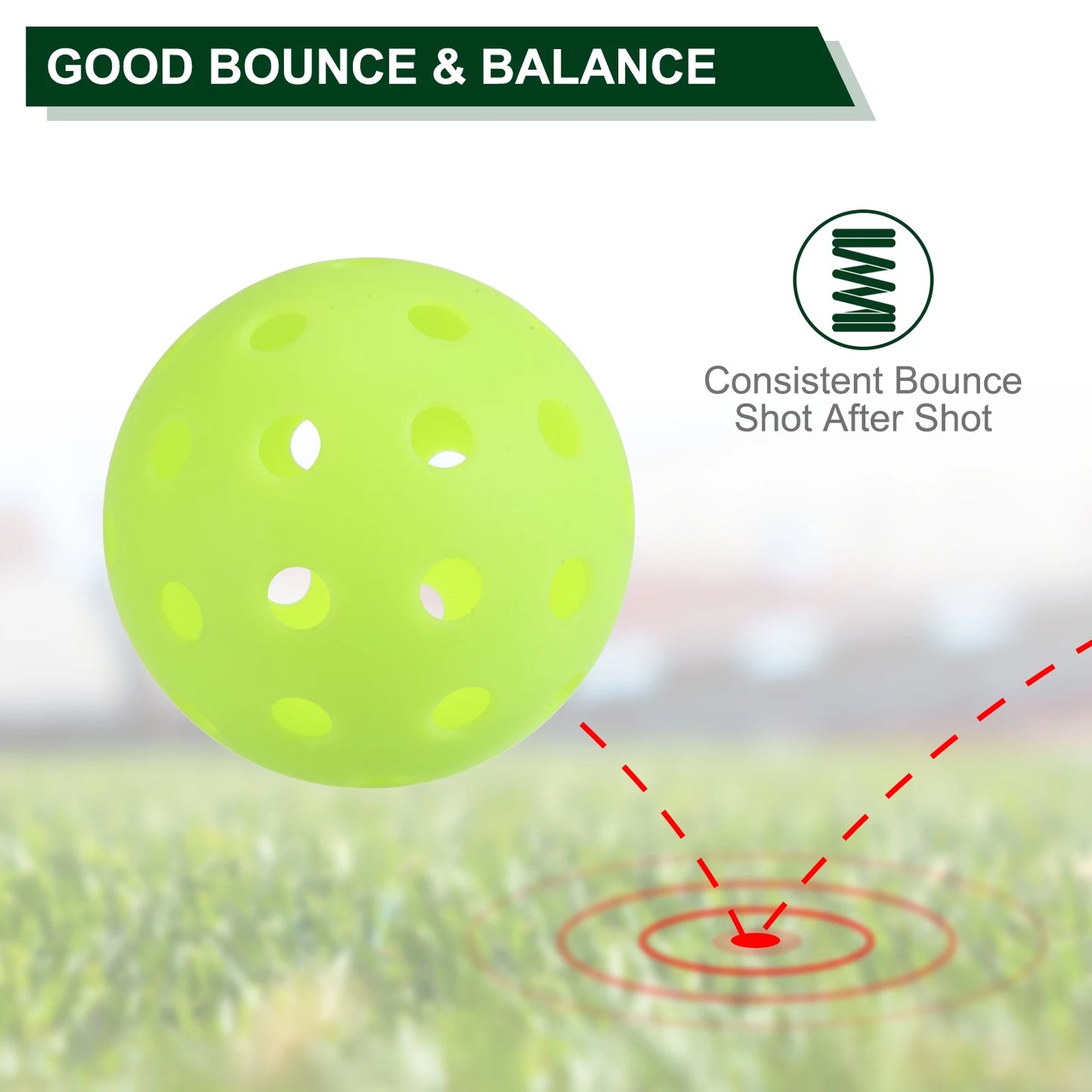 Outdoor Pickleball Balls 40 Holes Pickleball 4 Pack Pickleball Balls for Amateurs Indoor and Outdoor Sport, Neon Green