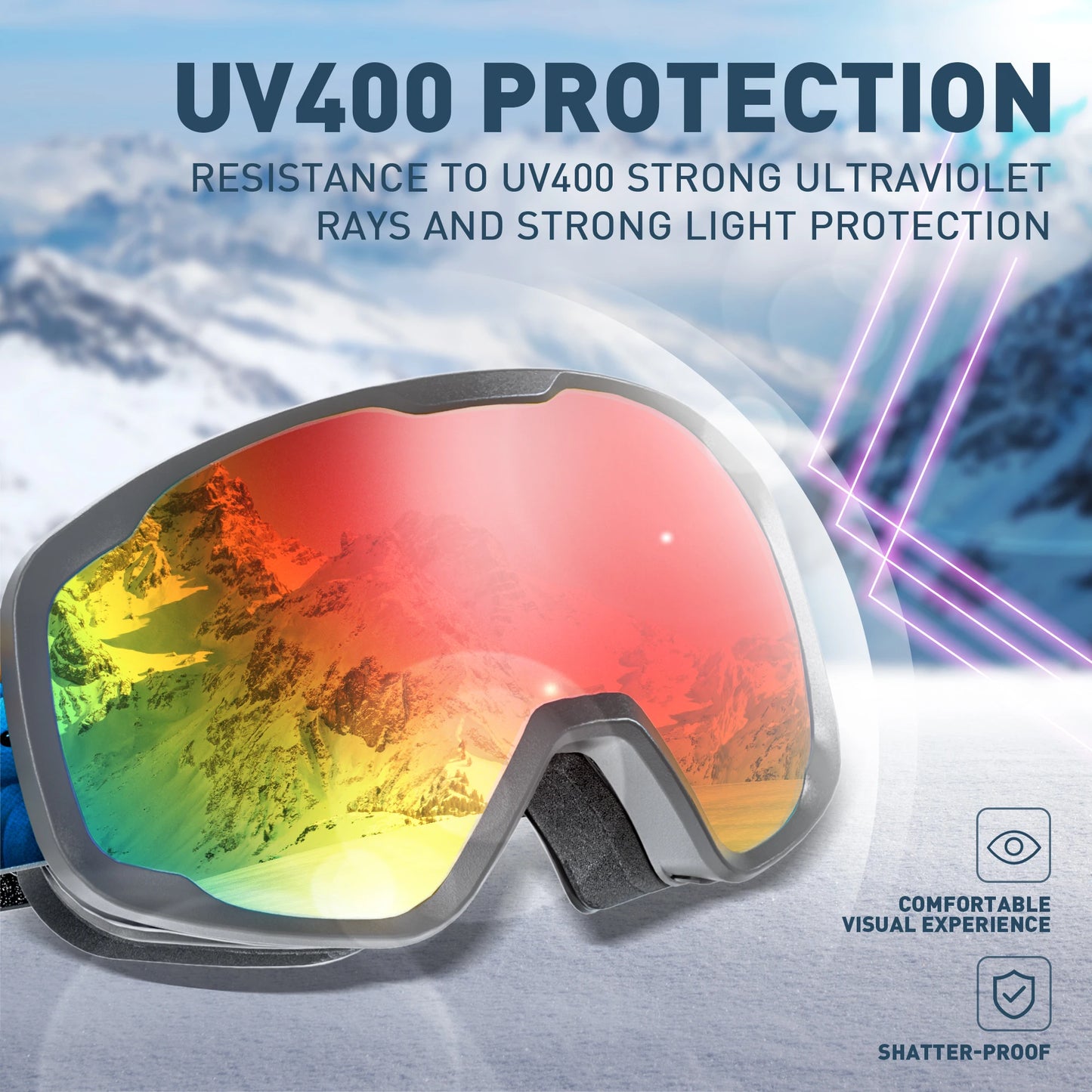 Kapvoe Teenager Kids Ski Goggles Winter Outdoor Sports Anti-fog Snowboard Goggles Double UV400 Child Skiing Mask Glasses New