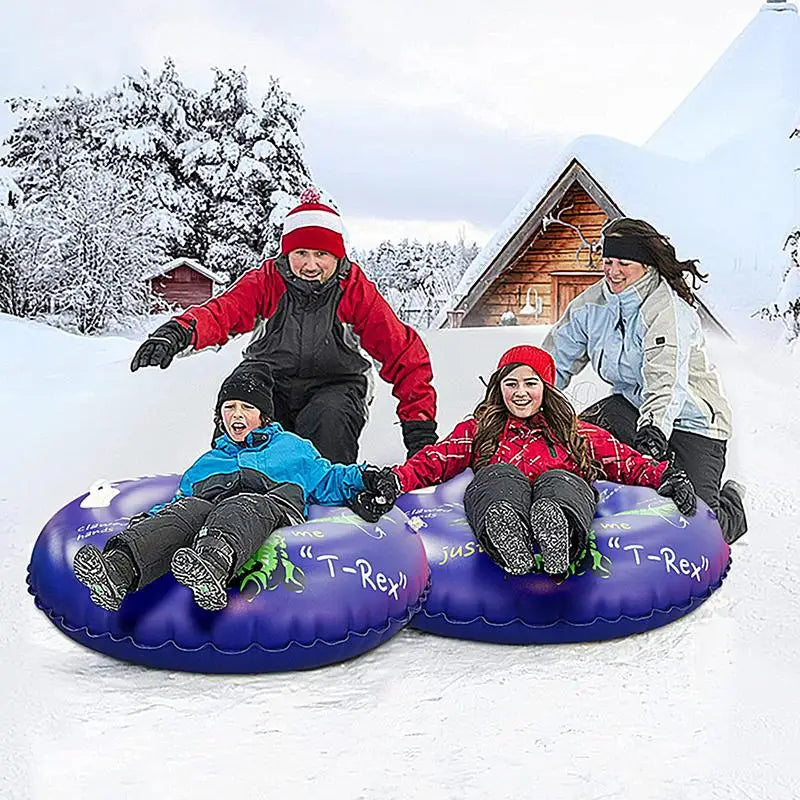 Snow Tubes For Kids Winter Inflatable Dinosaur Snow Sled 91cm/36inches Sledding Tubes Winter Outdoor Sports Toys For Family