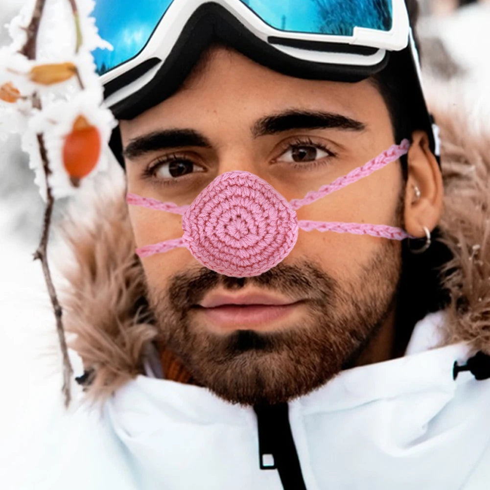 1/2PCS Crochet Nose Cover Anti Dust Handmade Noses Mitten Winter Windproof Soft Nasal Covers Nose Warmer Keep Warm Accessories