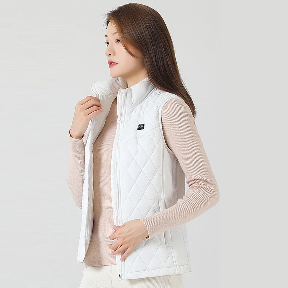 Women Heating Thermal Vest Rechargable Charging Heating Vest 3 Heating Levels 9 Zone Heating Autumn Winter Outdoor Wear
