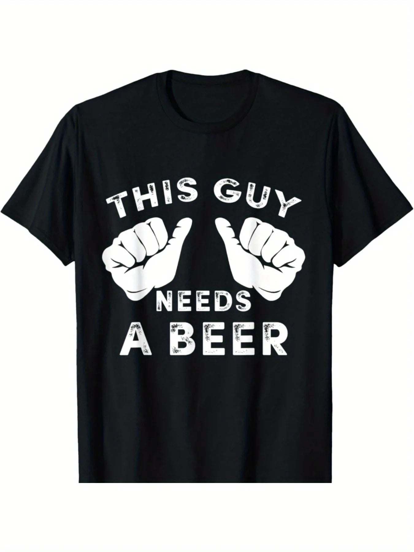 Humorous Men's This Guy Needs A Beer Drinking Gift T-Shirts Suitable for Year-Round Wear Family T-Shirts