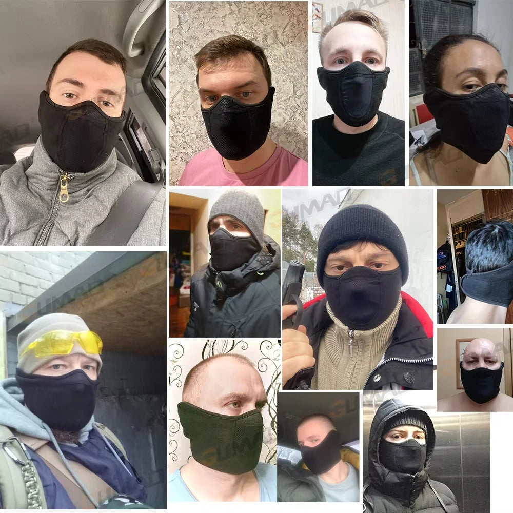 Outdoor face mask cycling antifreeze head cover winter skiing face protection warm ear mask fleece windproof face mask
