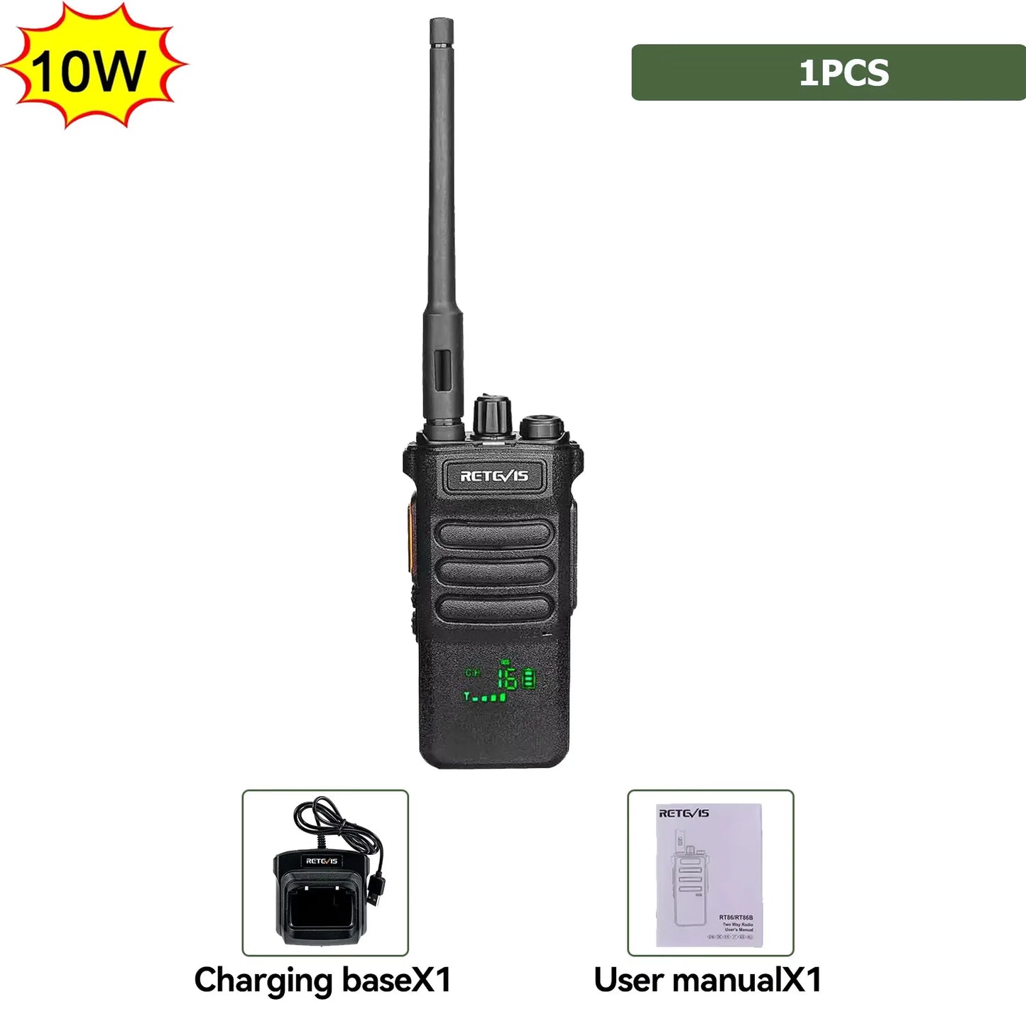 Retevis RT86 10W Walkie Talkie Professional Two Way Radio Long Range Walkie Talkie UHF Communication radio for Outdoor Business