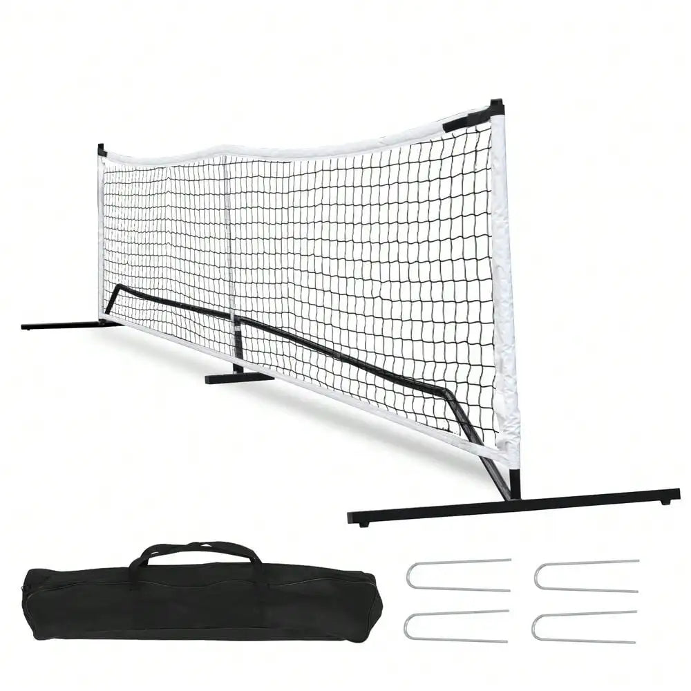 Portable 22FT Pickleball Tennis Net For Outdoor Nylon Sports W/Carry Bag Metal