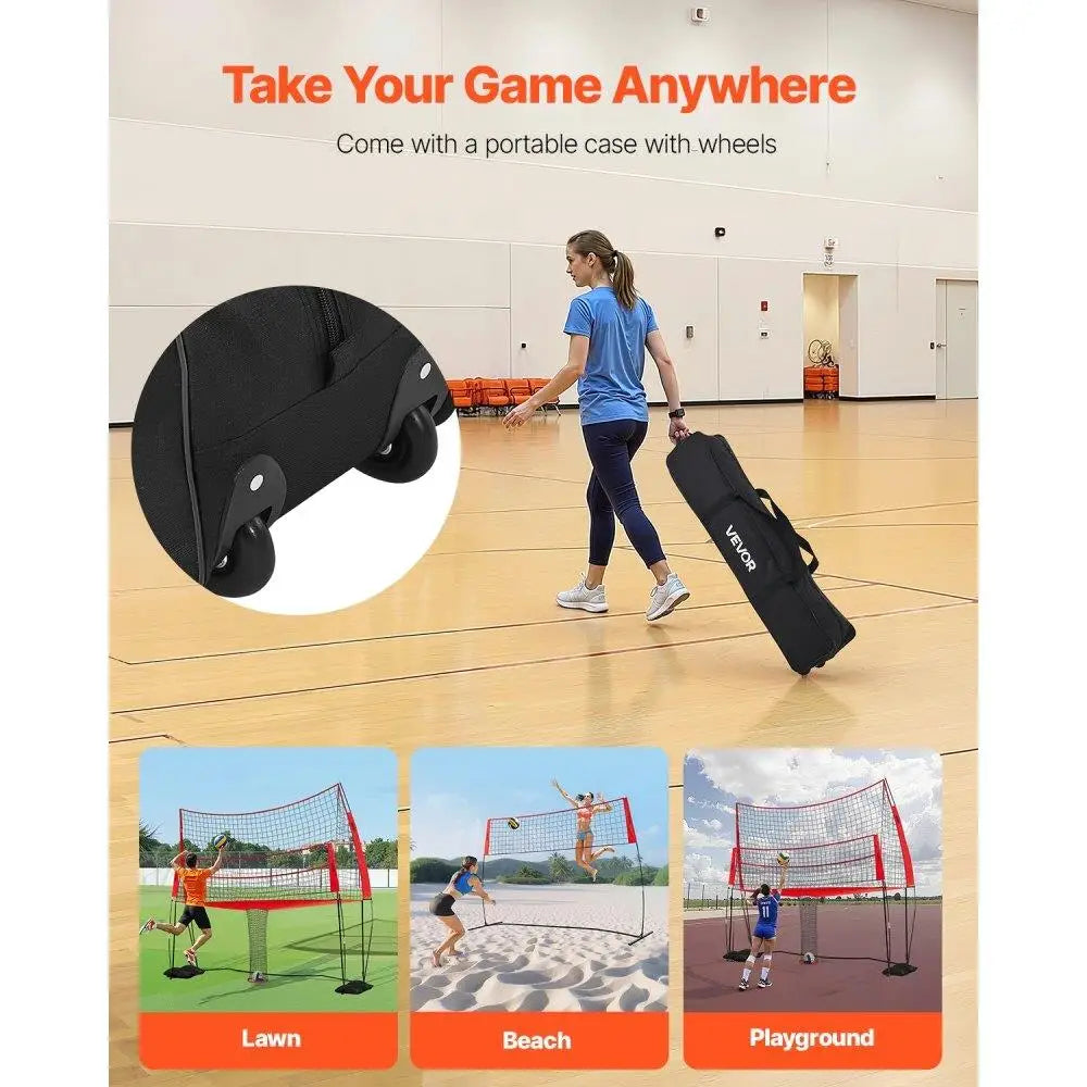 Adjustable Volleyball Training Net System for Indoor and Outdoor Practice Equipment