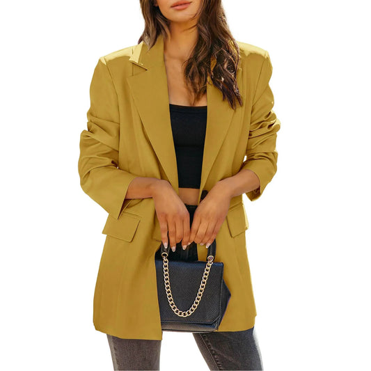 Single Breasted Lapel Solid Color Jackets Women's Jacket Long Sleeved Quilted Coat High Street Autumn Female Versatile Coats