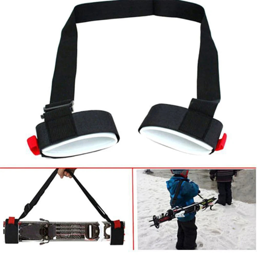 Ski and Pole Carrier Strap Adjustable Ski Holder Straps Portable Snowboard Carrying Strap Skiing Accessories