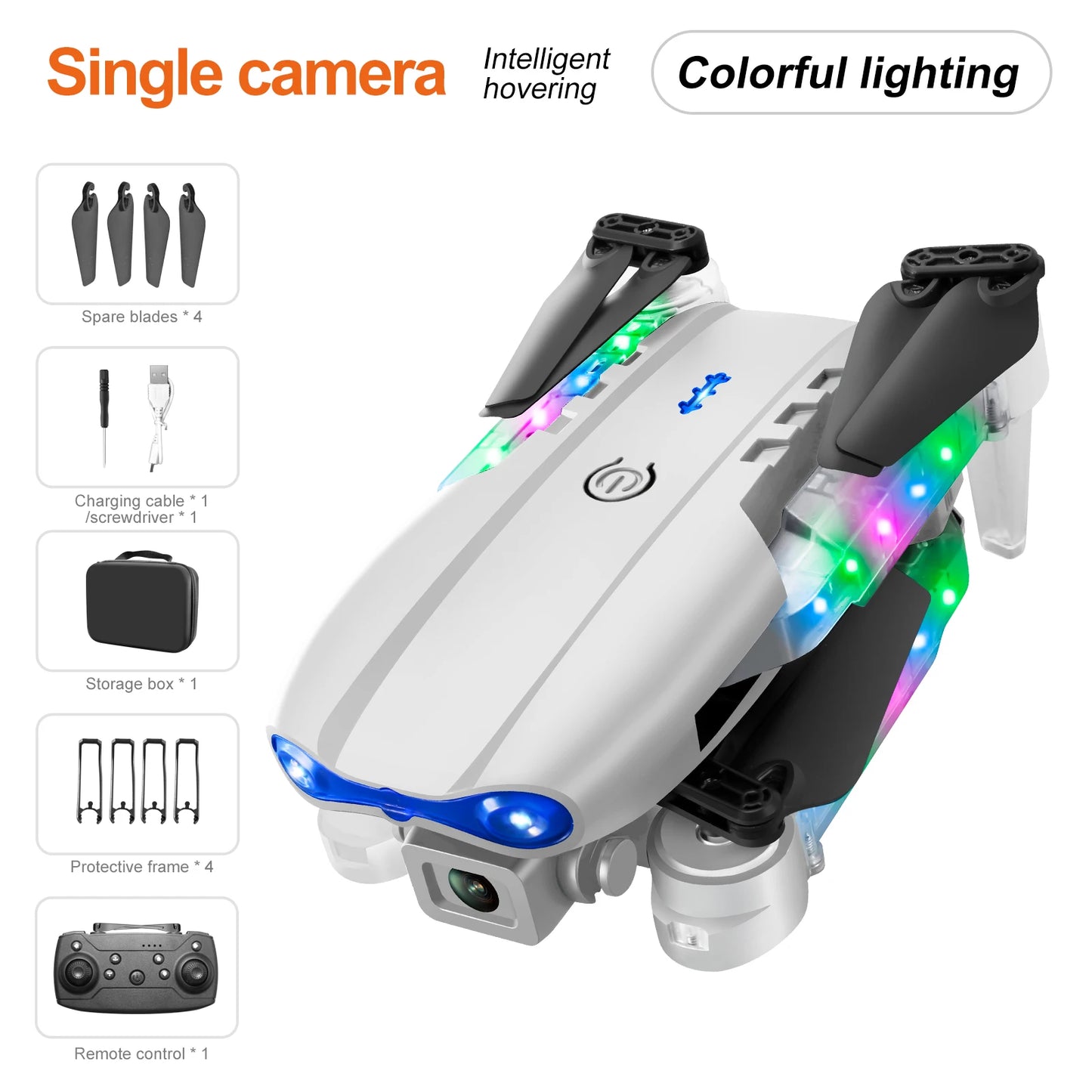 4K HD Dual Camera Mini Drone WiFi FPV E99 MAX Selfie RC UAV 6-Axis Gyro One-Key Auto Return Foldable Drone Adjustable RC Plane