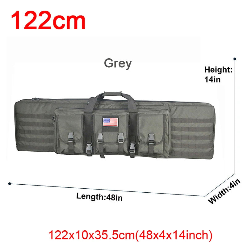 LQARMY 32 38 42 48 inch Tactical Double Rifle Case Molle Rifle Bag Sniper Airsoft Gun Case Backpack Hunting Gun Holster