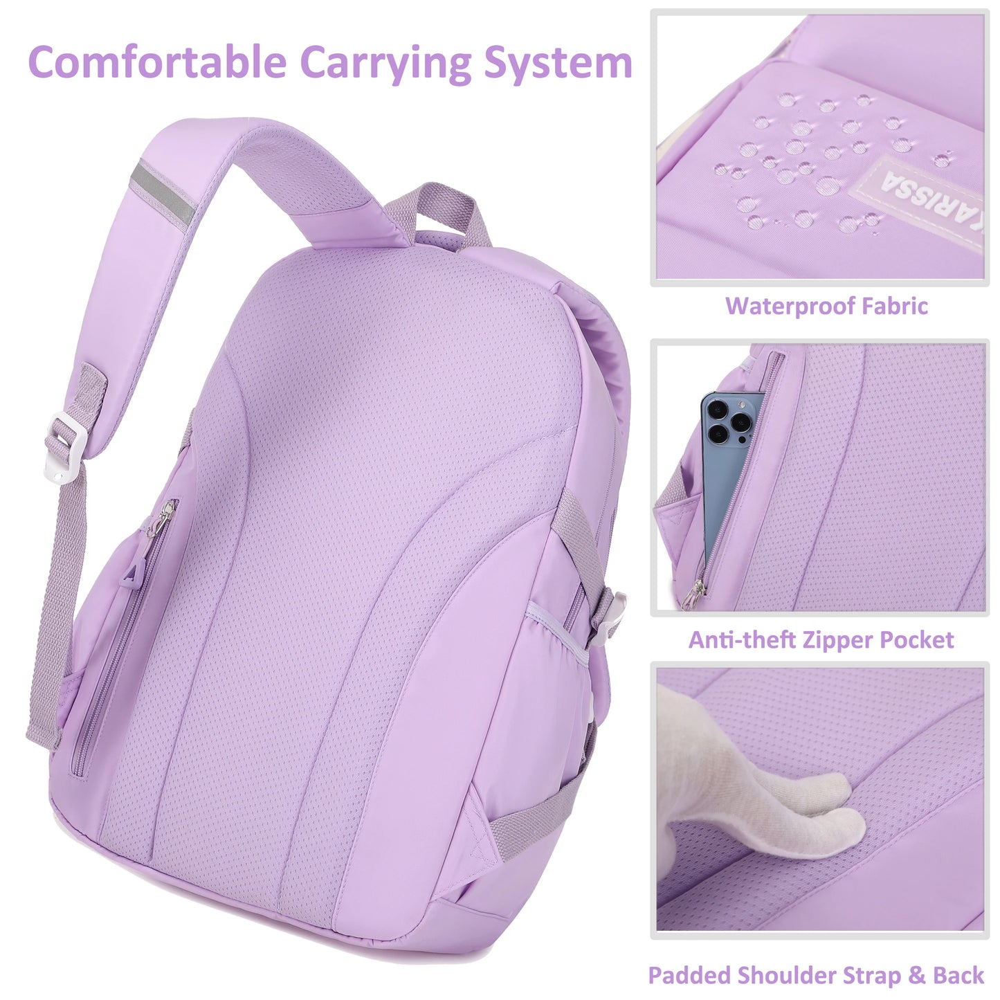 Backpack for Women Girls Set with Pencil Case 15.6 Inch Laptop School Bag Kids Elementary College Backpacks