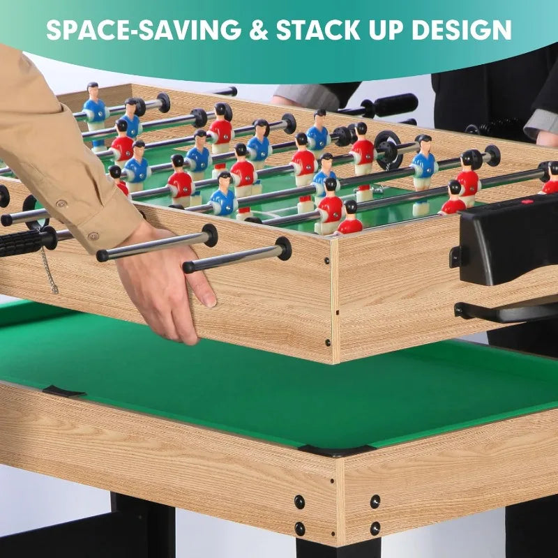 12-in-1 Game Table for Home - Foosball Table, Air Hockey Table, Pool Table & More! - Ideal for Game Rooms and Family Game Nights