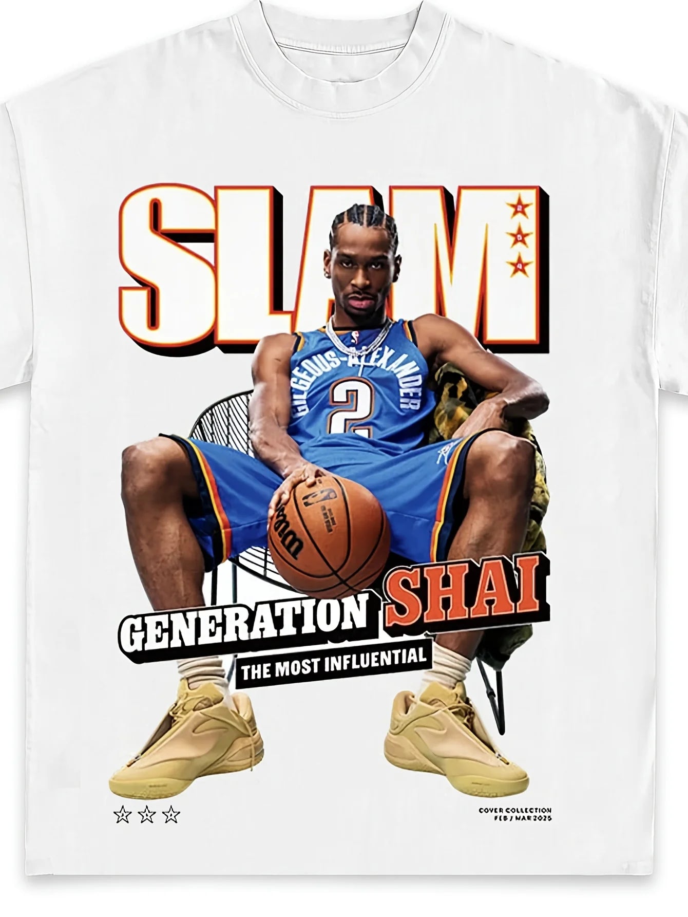Shai Alexander Slam Graphic Tee Premium Quality Heavyweight Basketball Shirt For Adults