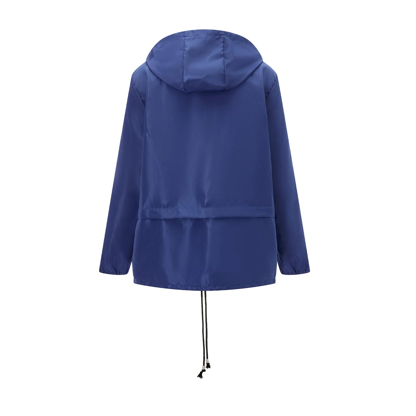 Women Lightweight Packable Raincoat Waterproof Hooded Windbreaker with Adjustable Drawstring and Zipper Pockets for Outdoor