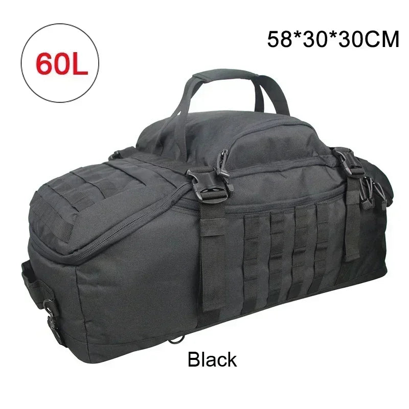 LQARMY 30L 50L 80L Sport Travel Bag Molle Tactical Backpack Gym Fitness Bag Large Duffle Bags for Camping Hunting Fishing