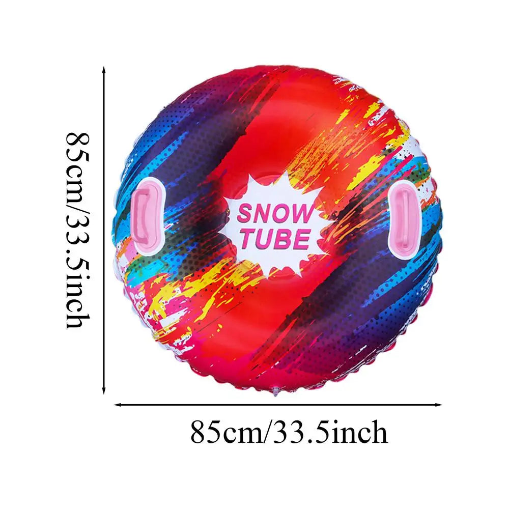 85cm Inflatable Snow Tube PVC Universal Skiing Cushion With Handles Thickened Winter Waterproof Ski Circles Sledding Sleigh