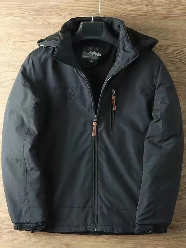 Casual Warm Tactical Large Size Jacket Autumn And Winter Padded And Thickened Outdoor Punching Jacket Solid Colour Men's