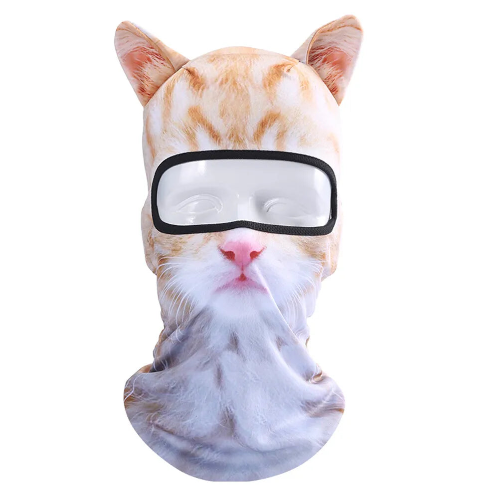 3D Animal Balaclava Bicycle Cycling Ski Hats Party Cat Dog Full Face Mask Funny Neck Gaiter Windproof Soft Animal with Ears Hats