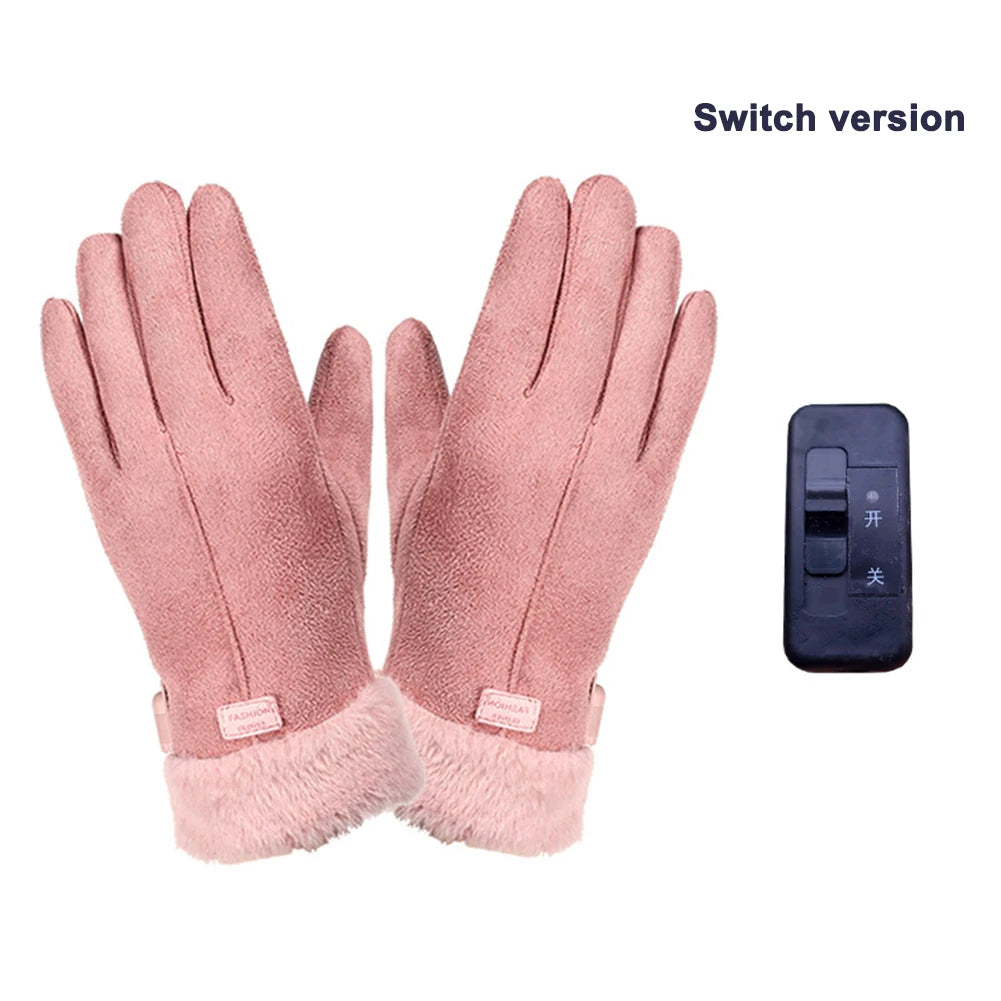 USB Warm Hand Heating Gloves Touch Screen USB Electric Heating Gloves Windproof Constant Temperature for Indoor Home Outdoor