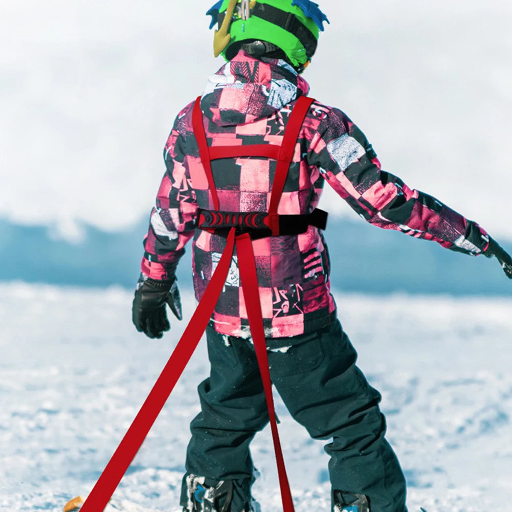 Adjustable Children Ski Training Belt Safety Traction Harness Rope Outdoor Winter Sports Skiing Training Shoulder Belt
