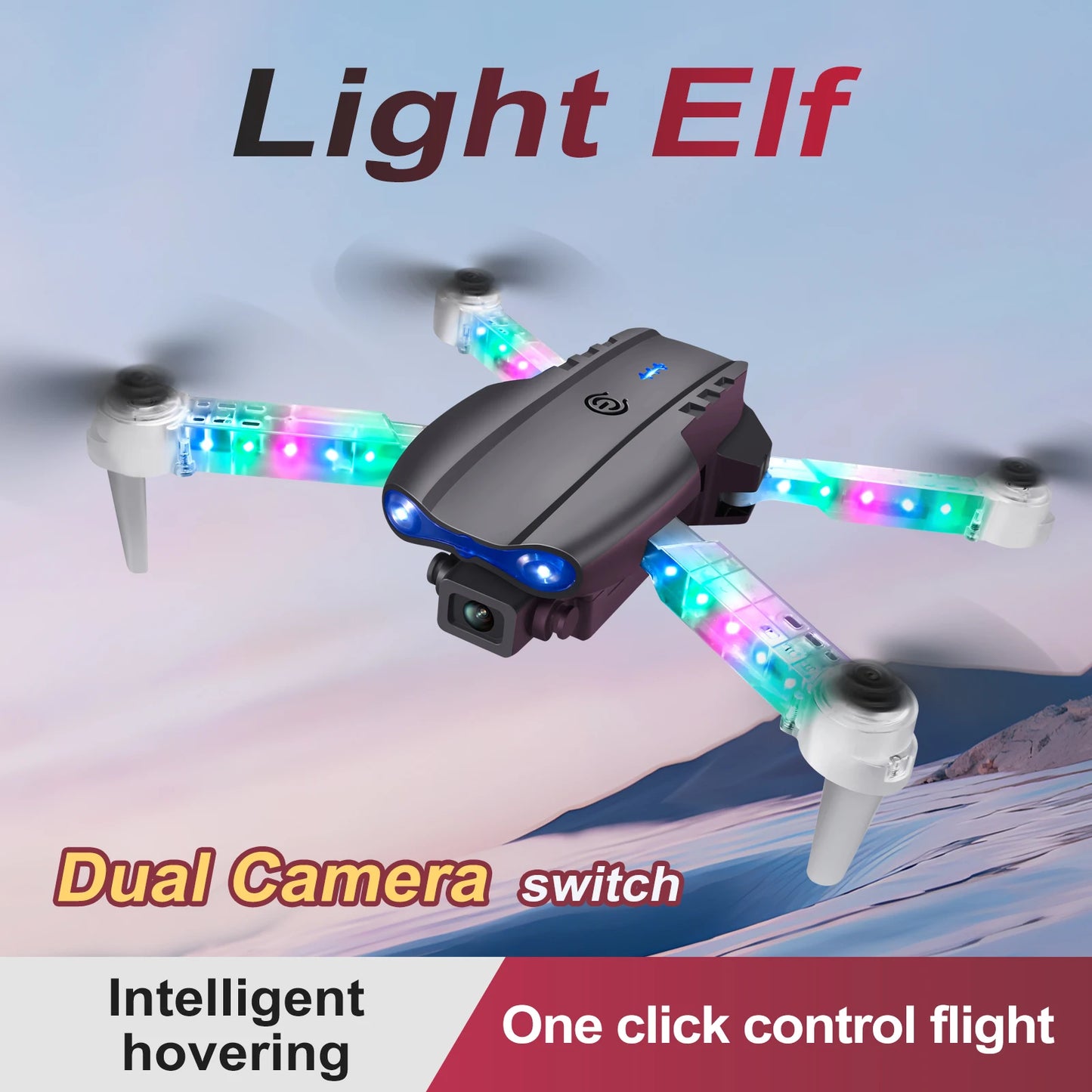 4K HD Dual Camera Mini Drone WiFi FPV E99 MAX Selfie RC UAV 6-Axis Gyro One-Key Auto Return Foldable Drone Adjustable RC Plane