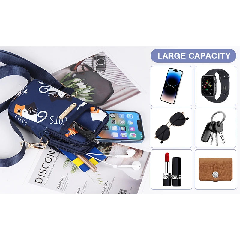 Women's Mobile Phone Case Bag Waterproof Shockproof Phone Bags for iPhone Multifunctional Portable Mini Women's Crossbody Bag