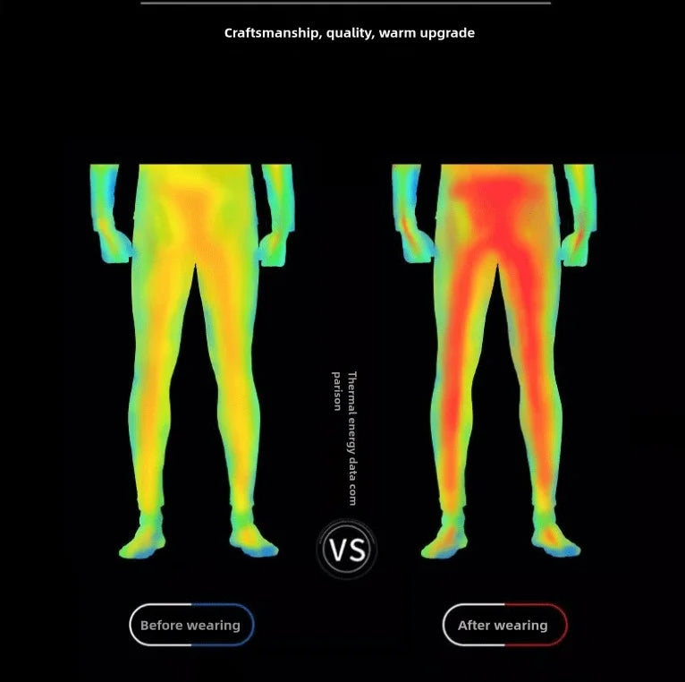 Men's Thermal Shapewear, Skiing Warm Base Layer Set, Fleeced Shapewear Tops & Pants,Clearance Man Fitness Sports Gym Pants+Shirt