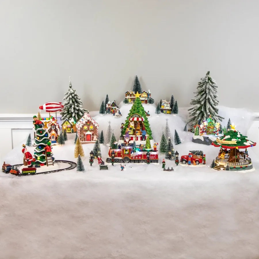 LED Lighted Snowy Toy Shop Christmas Village Display Piece 5 Indoor Decorative Scene for Holiday Festive Ambiance Cozy Winter V