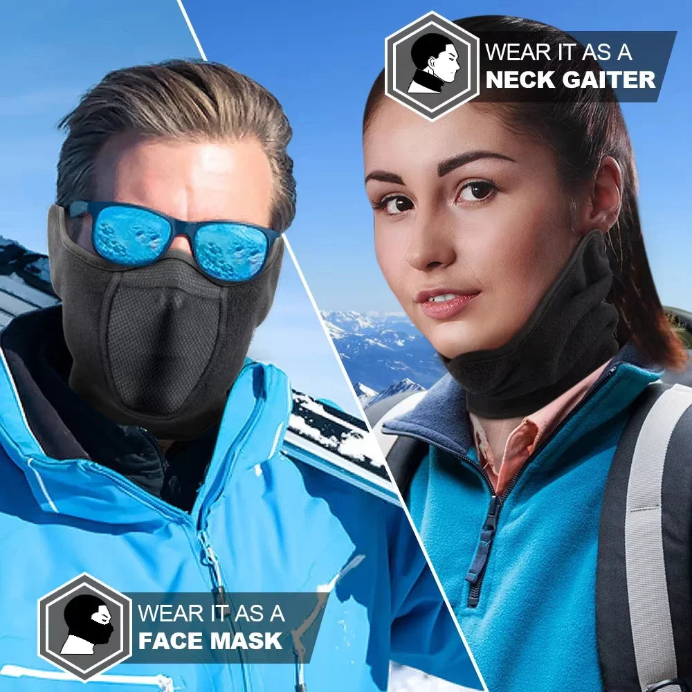 Outdoor face mask cycling antifreeze head cover winter skiing face protection warm ear mask fleece windproof face mask