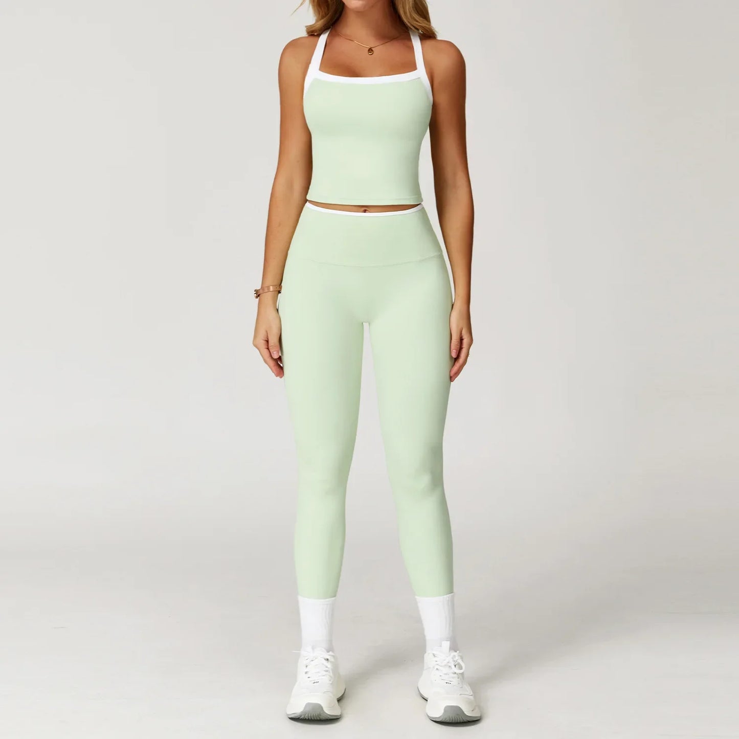 Women Tracksuit 2PCS Yoga Set Nude Feeling Workout Sets Gym Clothes Push Up Fitness Running Sportwear Sport Bra Leggings Suit
