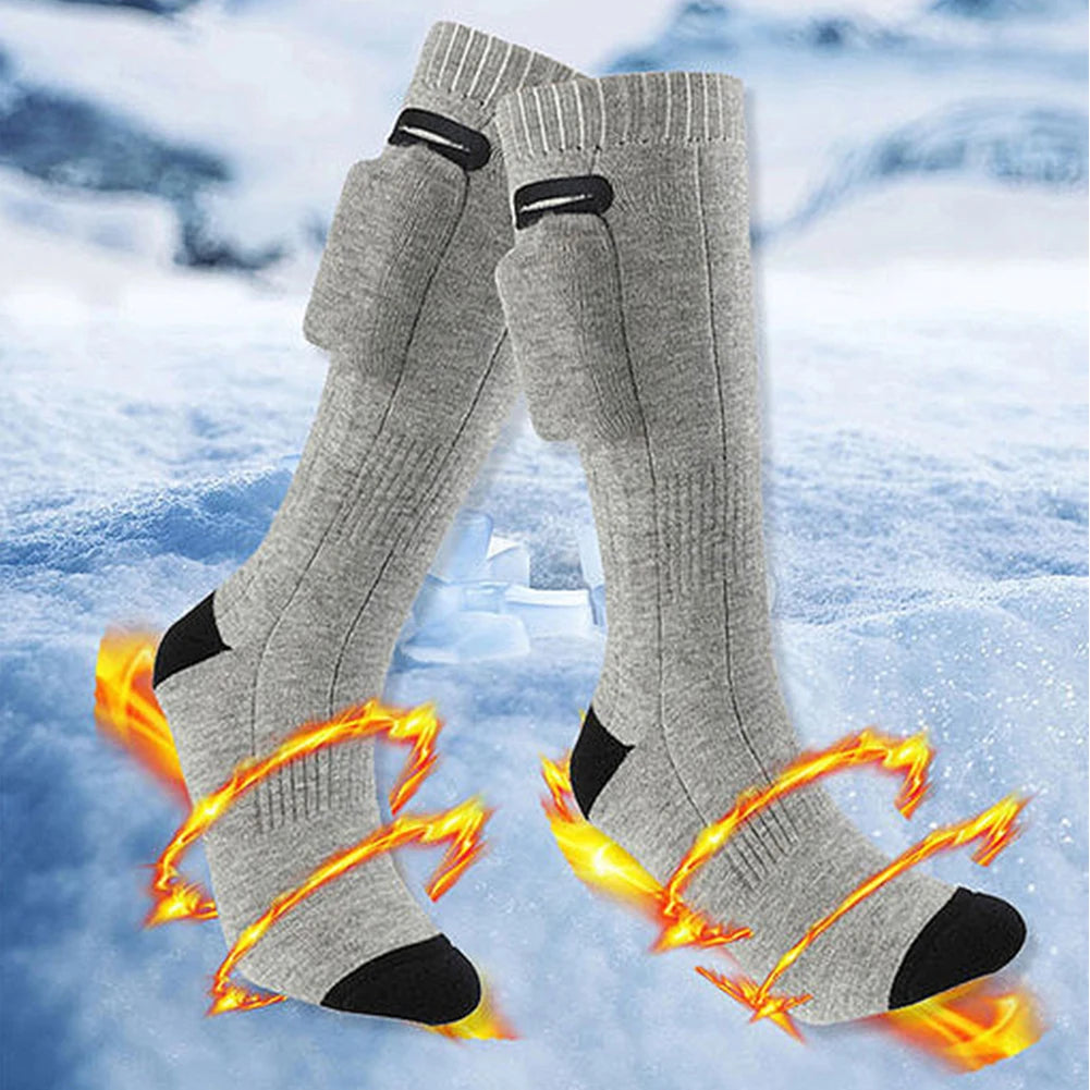 Electric Heated Socks Washable Winter Thermal Socks Outdoor Skiing Foot Warmer for Men and Women