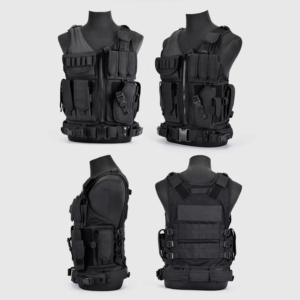 Nylon Combat Body Armor Vests Adjustable Mesh Vest Plate Carrier Vest Hunting Outdoor CS Game Airsoft Training Jacket