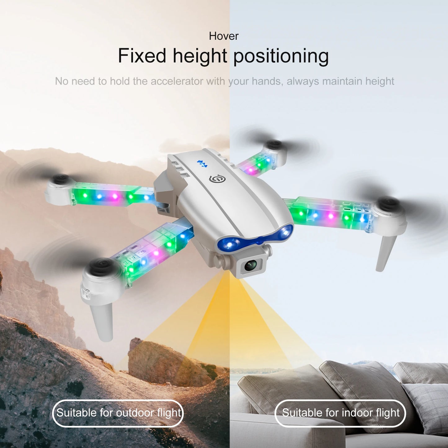 4K HD Dual Camera Mini Drone WiFi FPV E99 MAX Selfie RC UAV 6-Axis Gyro One-Key Auto Return Foldable Drone Adjustable RC Plane