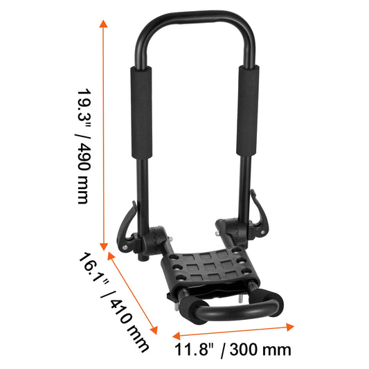VEVOR Kayak Roof Rack 2 Pairs J-Bar Soft Roof Rack Quick Folding Top Mount Tie Down Carrier for kayak Surf Board Canoe Ski Board