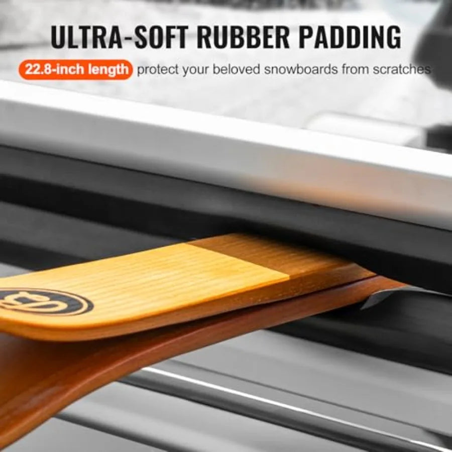 Universal Car Roof Rack Fit Most Crossbars Carry up to 6 Pairs of Skis or 4 Snowboards Aluminum Snowboard Ski Rack with Lock Ru