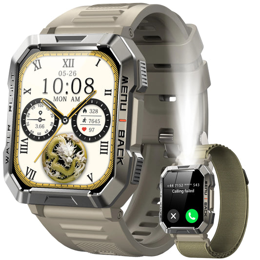 Blackview New Smart Watch 2.01'' HD Display Outdoor Men's Watches with Emergency Lighting Bluetooth Call Waterproof Smartwatch