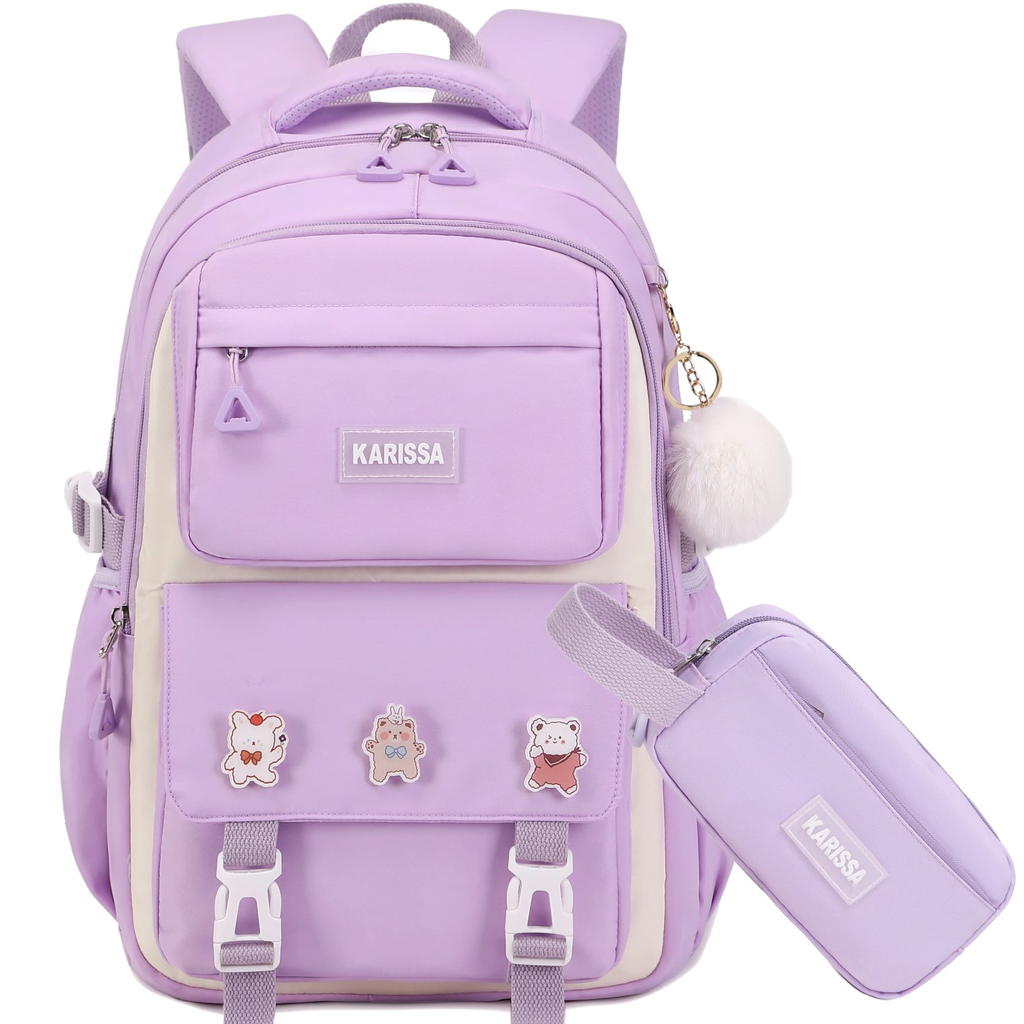 Backpack for Women Girls Set with Pencil Case 15.6 Inch Laptop School Bag Kids Elementary College Backpacks