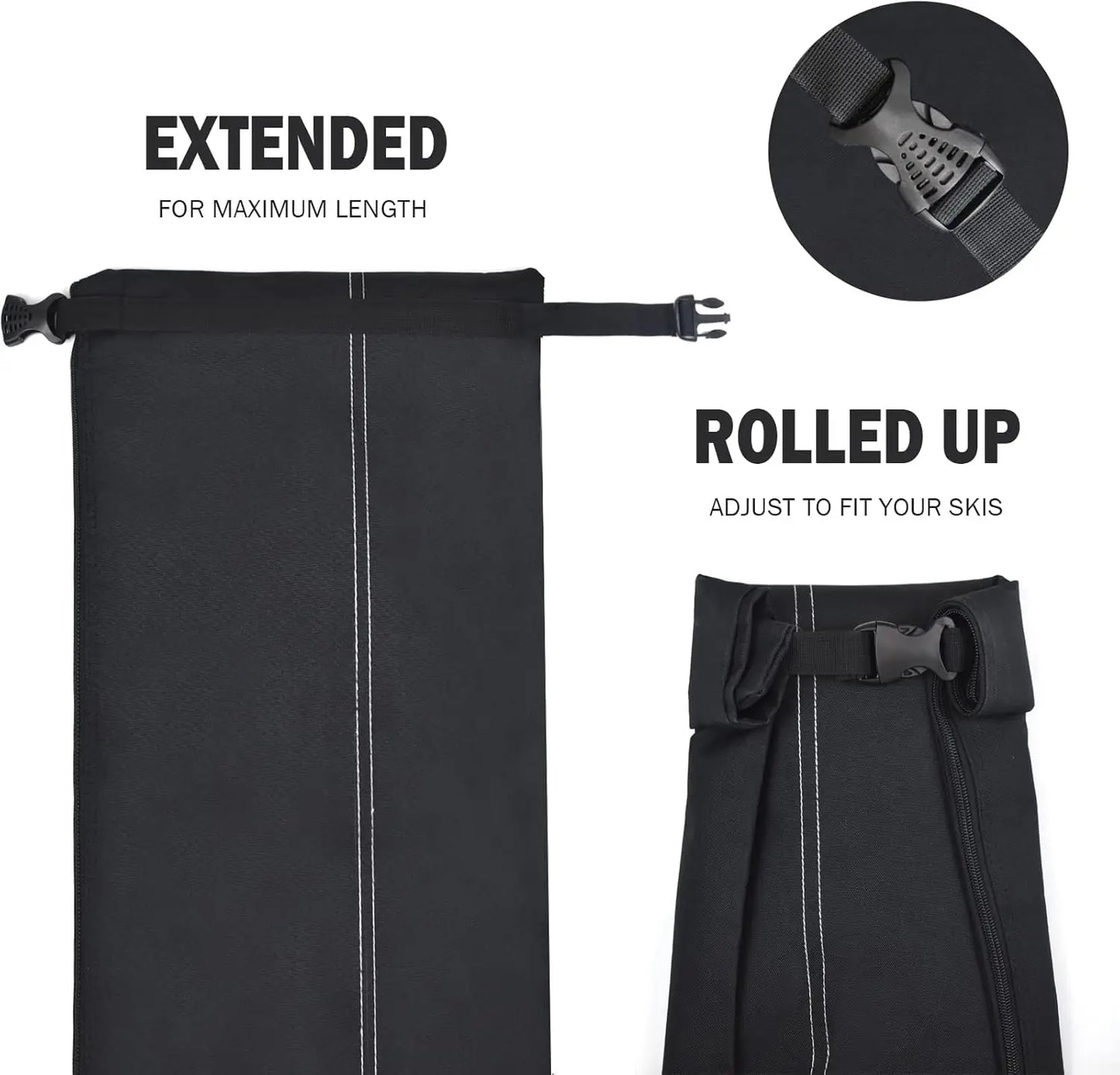 Ski & Boot Bag Combo, Padded for Air Travel, Adjustable to 200cm Skis, Fits Boots up to Size 13