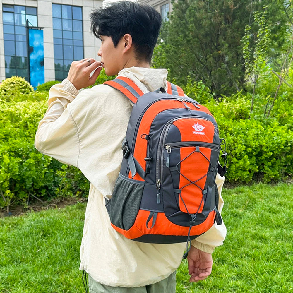 Hiking Backpack Nylon Backpack Multifunctional Climbing Backpack Waterproof Travel Backpack Large Capacity Camping Backpack