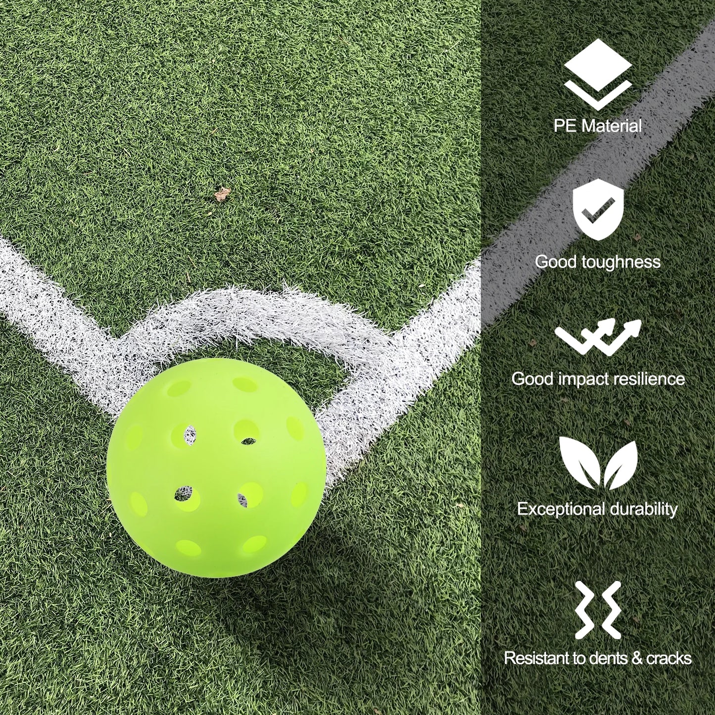 Outdoor Pickleball Balls 40 Holes Pickleball 4 Pack Pickleball Balls for Amateurs Indoor and Outdoor Sport, Neon Green