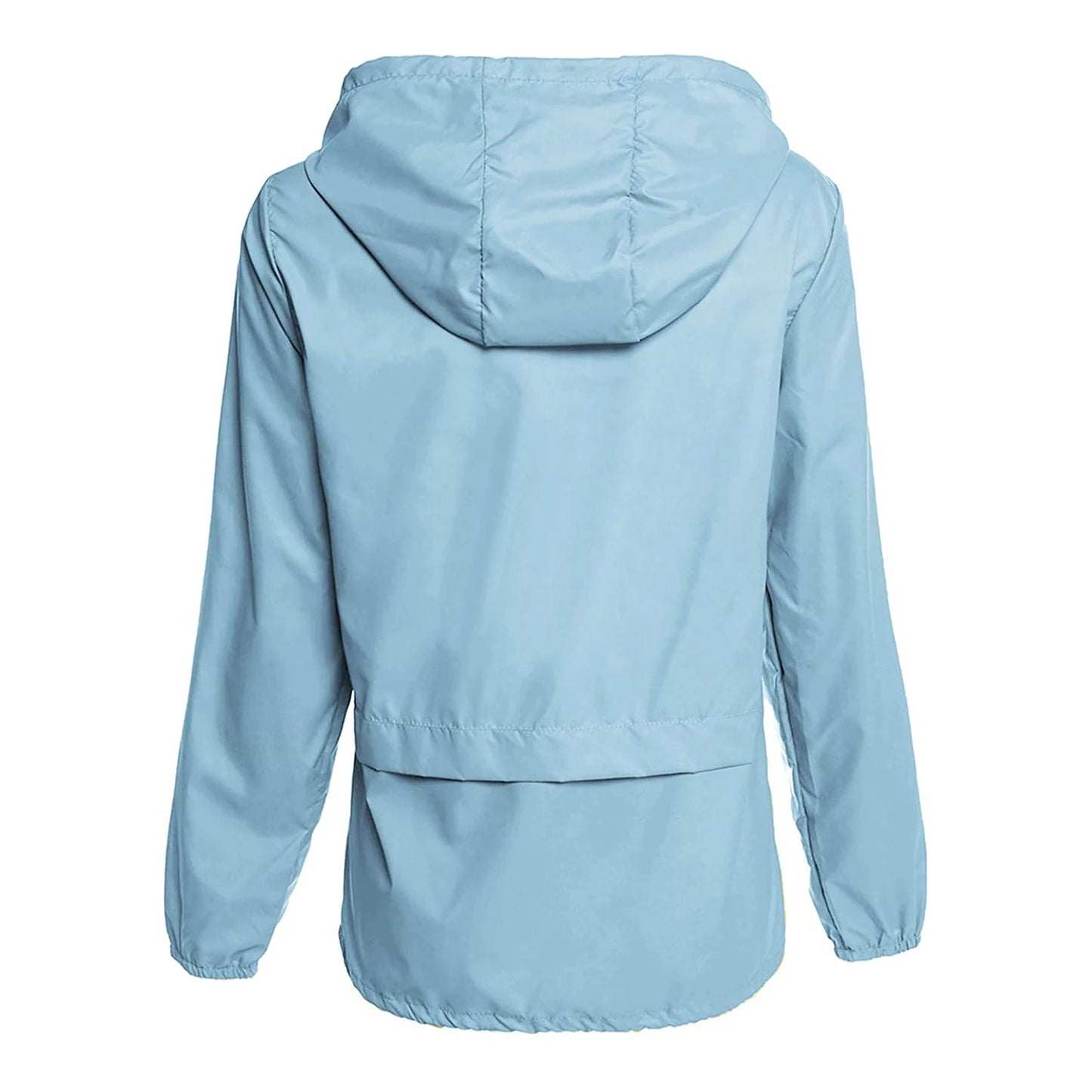 Women Lightweight Packable Raincoat Waterproof Hooded Windbreaker with Adjustable Drawstring and Zipper Pockets for Outdoor