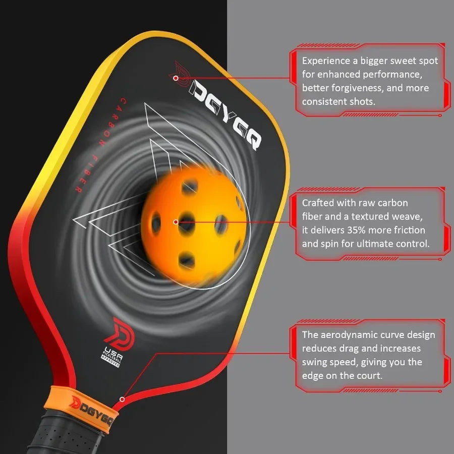 Pickleball Paddles - Professional Carbon Fiber Paddle with Honeycomb Core Pickleball Rackets - Lightweight Precision and Enhanc