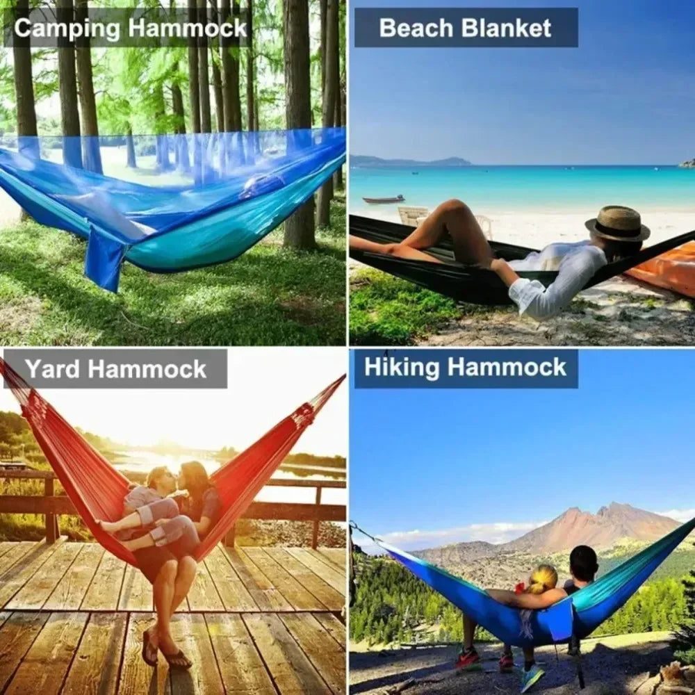 Outdoor Camping Hammock 2 Person Mosquito Net Camping Hammocks Outdoor Furniture Bed Portable Comfortable Sleeping Tent Hammock
