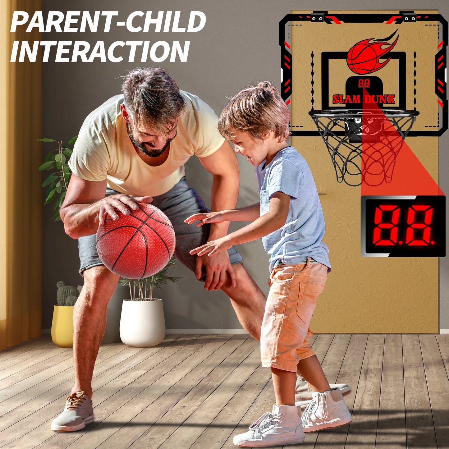 Indoor Basketball Hoop Kids Toys Room Mini Basketball Ball Hoop Sets With Electronic Scoreboard Sport Toys Boys Birthday Gifts