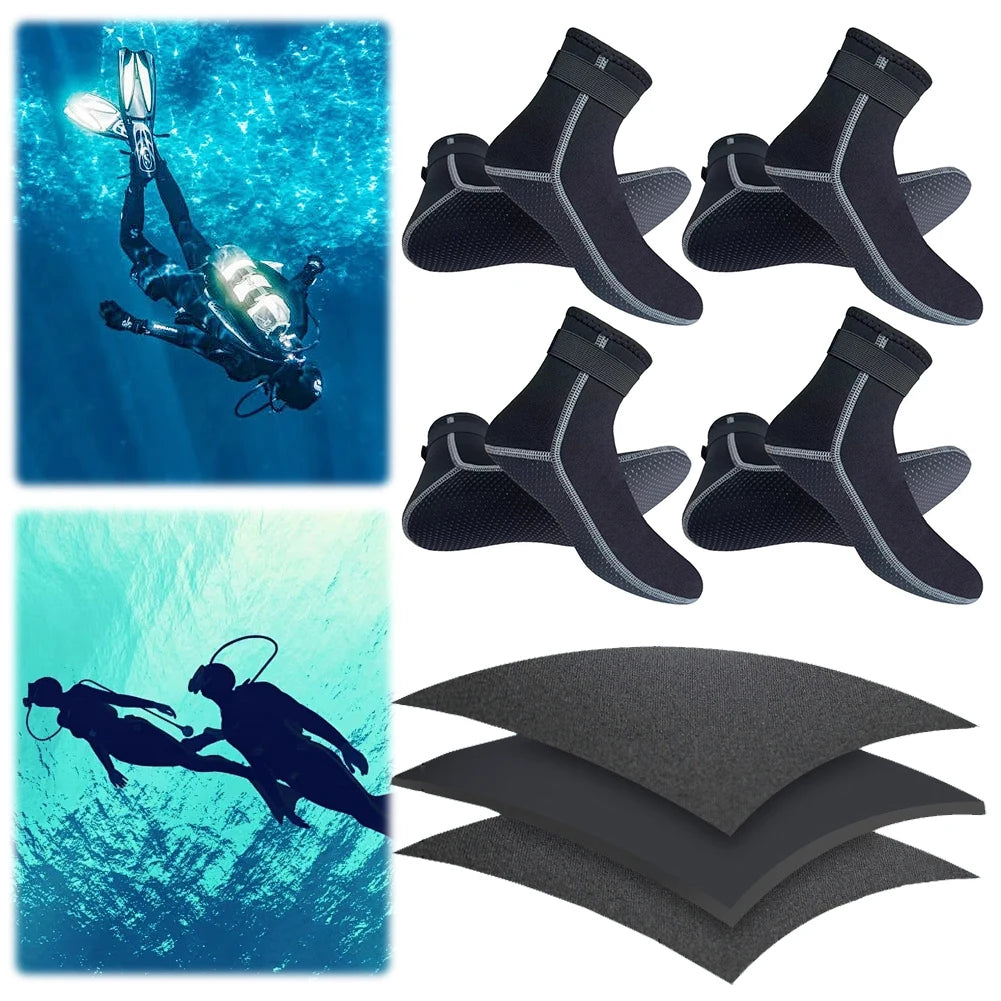 3mm Water Socks Anti-Slip Beach Volleyball Socks Thermal Wetsuit Footwear for Diving Snorkeling Kayaking Paddling for Men Women