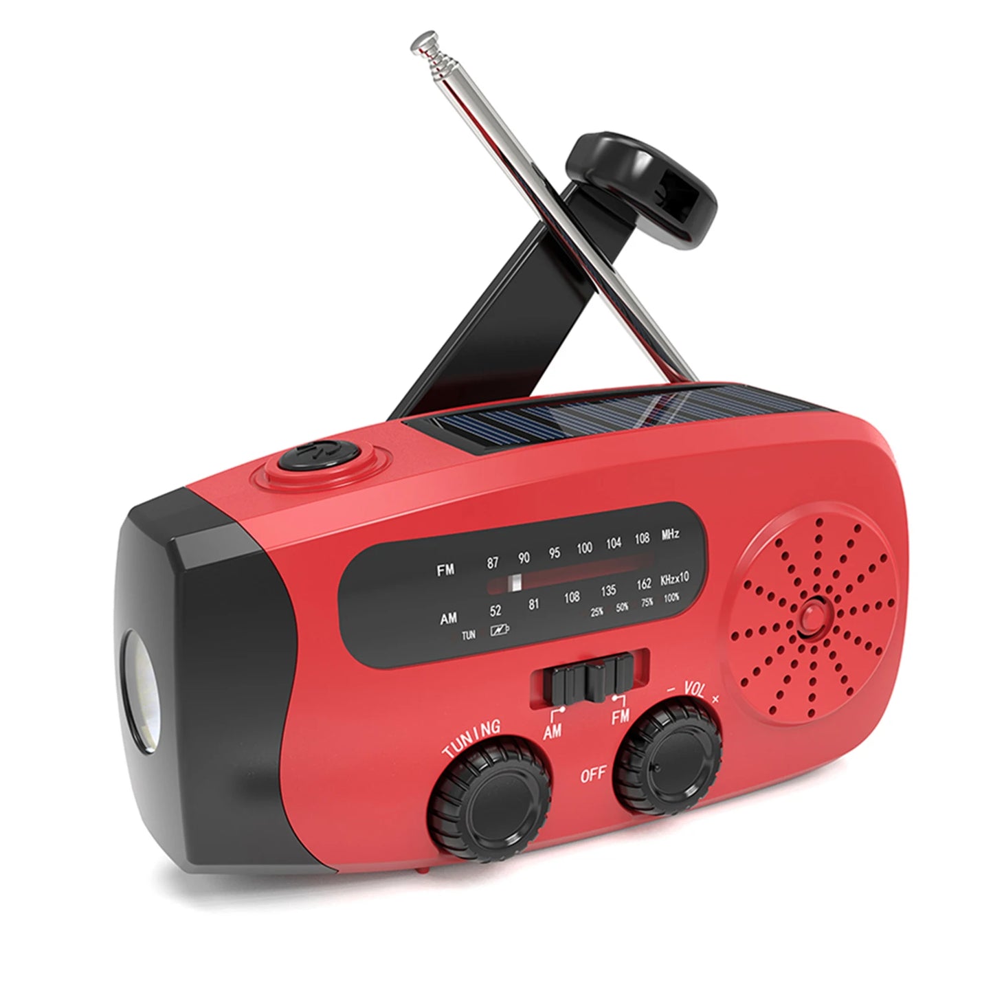 Solar Hand Crank Radio with LED Lights Hand Crank Weather Radio USB Charged & Solar Power Multifunctional for Camping Emergency