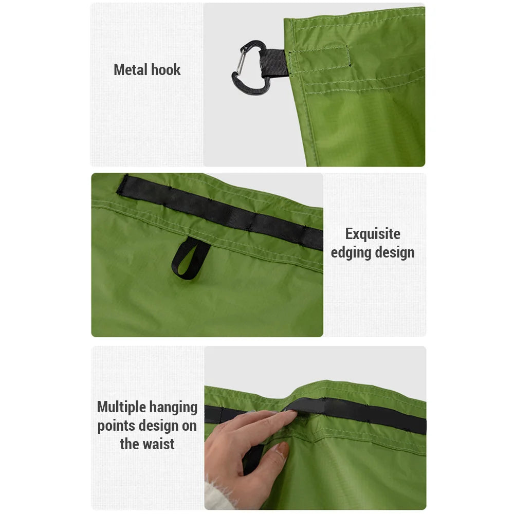 Picnic Blanket Rain Skirt for Backpacking Hiking Lightweight and Portable with a Storage Bag Use As Picnic Blanket Foldable