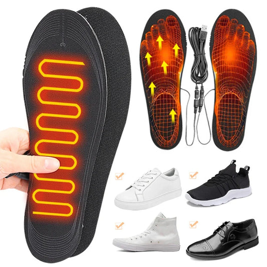 USB Heated Shoe Insoles Electric Heated Shoes Pad Cuttable Electric Heated Insoles Washable for Winter Camping Fishing