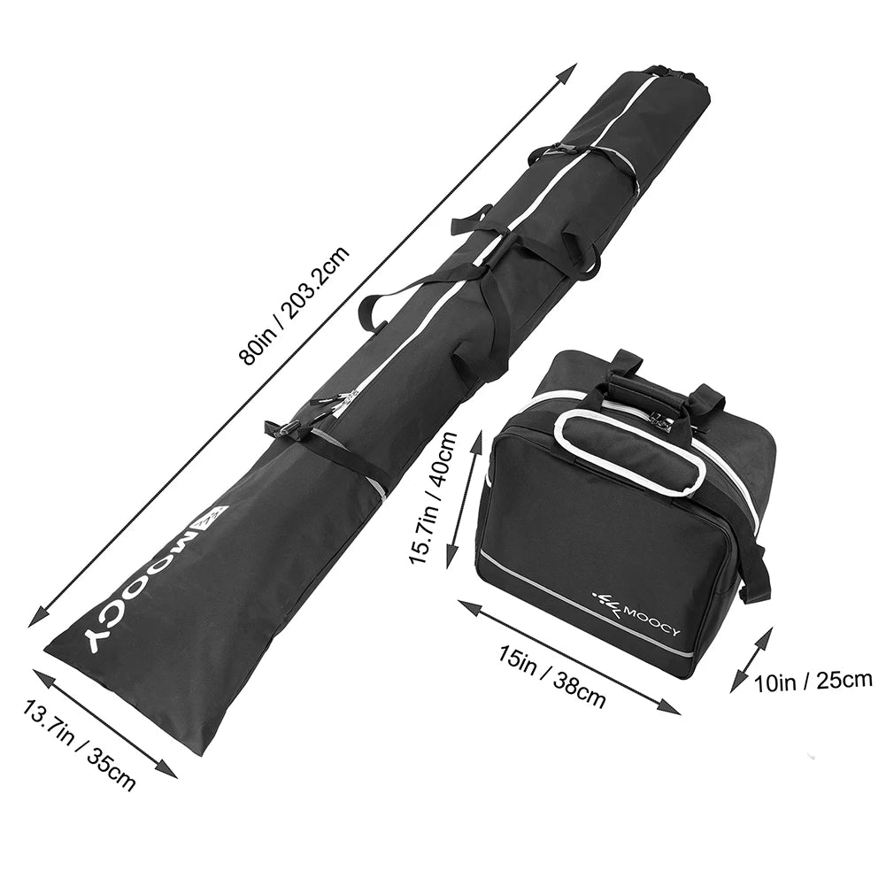 65L Outdoor Ski Bag Large Capacity Waterproof Breathable Skiing Boot Backpack Storage Helmet Coat Hang Skis Adjustable